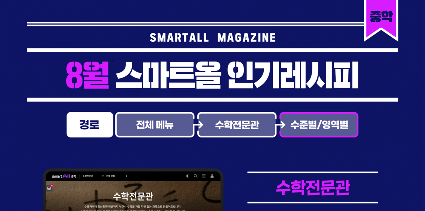 2026년 8월 스마트올 중학 콘텐츠 안내
